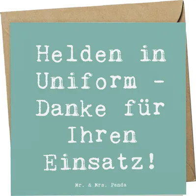 Produktbild von Mr. & Mrs. Panda Grußkarte Spruch Polizist Held - Meeresbrise - Geschenk, Anerkennung, Mut, Aufmerksamkeit, Wertschätzung, Bedanken, faltkarte, Danke sagen, Respekt