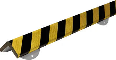 Produktbild von Warn- und Schutzprofil Typ H+ auf Edelstahlträger, g/s refl., 60x60 mm,Länge 1 m