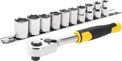 Obrázok produktu pre Sada kľúčov Stanley 11el. 3/8" + račňa 72t