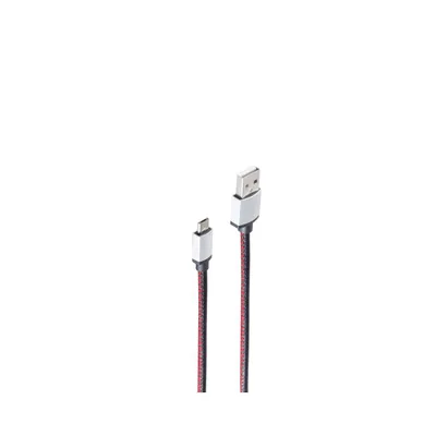 Zdjęcie produktu dla shiverpeaks BS14-50105, 2 m, USB A, Micro-USB B, USB 2.0, 0,48 Gbit/s, Czarny, Czerwony