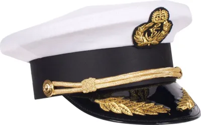 Produktbild von T1434-61 weiß-schwarz-gold Kapitänsmütze de Luxe Gr.KW61