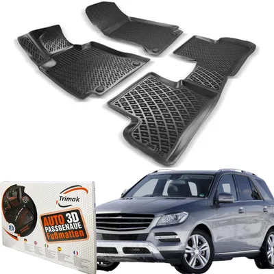 Produktbild von Trimak Autofußmatten kompatibel mit Mercedes M Klasse W166 2011-2018 Auto Allwetter Gummimatten