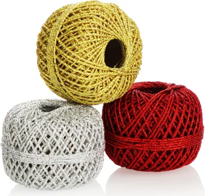 Produktbild von com-four® 3x Dekogarn in weihnachtlichen Farben - 20 m je Rolle - schönes Set Geschenkschnur zum Basteln und Verpacken