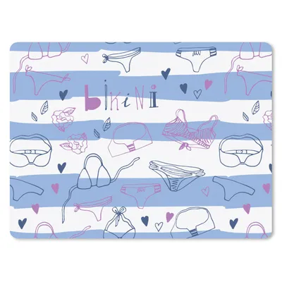 Produktbild von MuchoWow® Mauspad Mousepad Bikini - Sommer - Schnittmuster 23x19 cm - Mousepads - Maus Mat - Pad - Mausunterlage - Schreibtischunterlage - Mauspad
