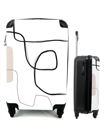 Produktbild von MuchoWow® Koffer Handgepäck Trolley Rollkoffer Kleine Reisekoffer mit 4 Rollen - Abstrakt - Pastell - Minimalismus - Cabin Size < 55x40x23 cm & 55x40x20 cm - Fotokoffer - Kabinenkoffer - Boardgepäck - Reise-Box - Reisekoffer - Reisegepäck - Koffer mit Bild - Trolley für Kinder
