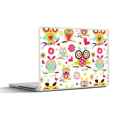 Produktbild von MuchoWow® Laptop Aufkleber Sticker Cover Muster - Eule - Tiere 31x22.5 cm - Laptop-Deko