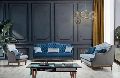 Produktbild von Blauer Luxus Chesterfield Sessel Wohnzimmer Lounge Designer Möbel Neu