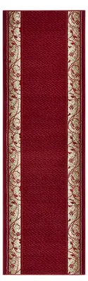 Teppichläufer 80x250 cm, niedrigflorig, Retro-Design, rot