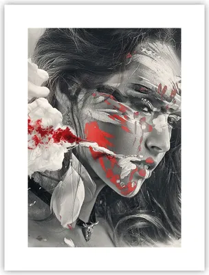Produktbild von Poster - Poster ohne Rahmen - Frau Gesicht Kunst - 30x40 cm - Wand Bild - Wanddeko - Wandbilder - Kunstposter - Wandposter - Bilder - Kunstdruck - Wanddekoration - Wandbild - P2XPA30x40-3867