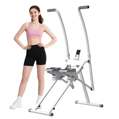 Obrázok produktu pre Stepper Stair Stepper na domáci tréning s nastaviteľnými protišmykovými pedálmi, do 150 kg, sklon 45°, LCD displej, tréning celého tela, na domáce použitie