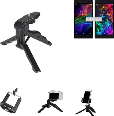 Produktbild von K-S-Trade Stativ Tisch-Ständer Dreibein Handy-Stativ Ständer kompatibel mit Razer Phone 2 Mini-Stativ Smartphone Tripod Handy-Stativ aus Plastik