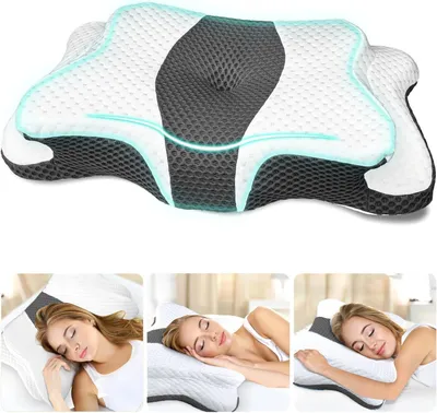 Produktbild von Nackenkissen, Kopfkissen, Nackenstützkissen, Ergonomisches Orthopädisches Kissen, Memory Foam Kissen, gegen Nackenschmerzen