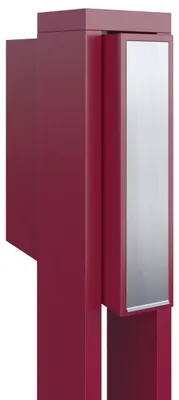 Produktbild von Standbriefkasten Flag in Rot mit Edelstahlklappe