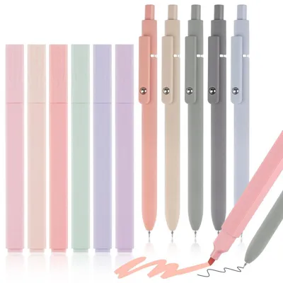 Productafbeelding van Markeerstiften pastelset, 11 stuks, met gelpen, 0,5 mm, zwart