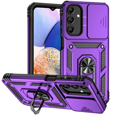 Obrázek produktu pro Pouzdro pro Samsung Galaxy A15 dvouvrstvé pouzdro s posuvným krytem kamery a prstencovým stojánkem zelené
