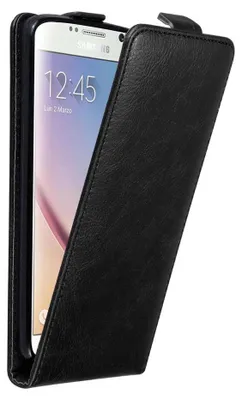 Produktbild von Cadorabo Hülle für Samsung Galaxy S6 Schutz Hülle in Schwarz Flip Etui Handyhülle Case Cover