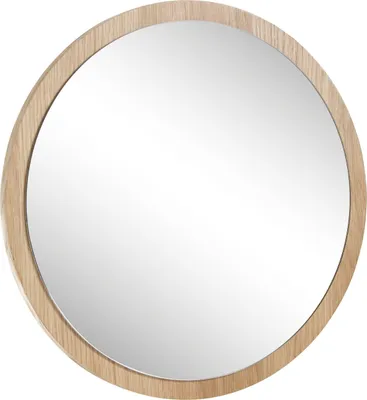 Produktbild von Wandspiegel >Anacortes< in Eiche aus Massivholz,Spiegelglas - 40x40cm (BxT)