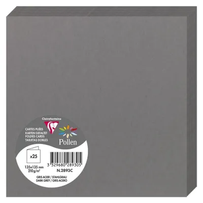 Obrázek produktu pro Clairefontaine 2893C, Standardní blahopřání, Šedá, 210 g/m², 135 mm, 135 mm, Francie