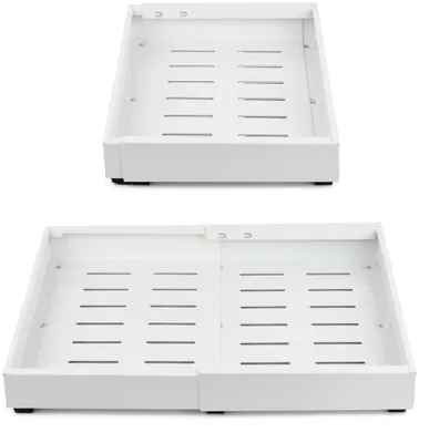 Obrázek produktu pro Organizéry do zásuvek na kuchyňské nádobí, teleskopické, 2 kusy, nastavitelná šířka 32–52 cm, hloubka 42 cm, barva černá