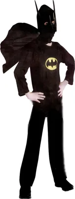 Produktbild von Batman-Kostüm für Kinder, schwarz, 7-9 Jahre, 120-130 cm