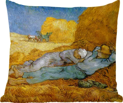 Produktbild von MuchoWow® Zierkissen Sofakissen Wohnzimmer Dekokissen 50x50 cm Die Siesta - Gemälde von Vincent van Gogh - Komfort - Sofakissen