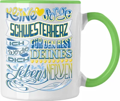 Produktbild von Trendation - Beste Schwester Tasse Geschenk von Schwester an Schwester Lieblingsschwester von Bruder Geschenkidee (Grün)