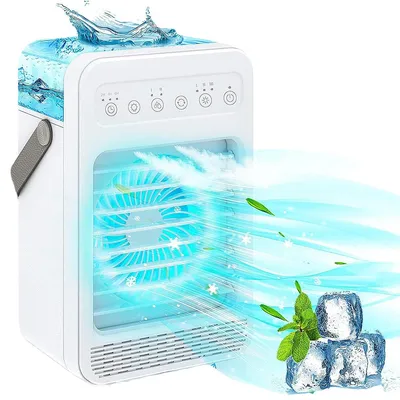 Produktbild von Mini-Ventilator, Luftkühler, 5 in 1 Tragbare USB Luftkühler,600ml, 70°schwenkbar