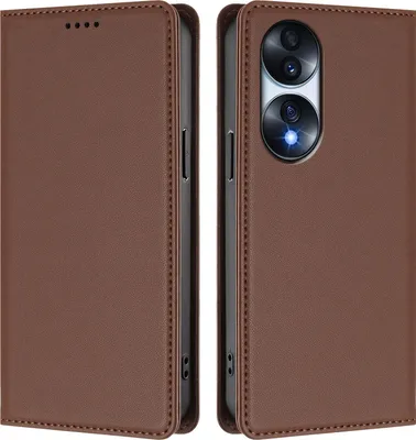 Immagine prodotto di Custodia in pelle per Honor 70, custodia flip magnetica in Finto cuoio con supporto Marrone