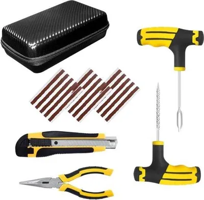 Produktbild von Tubeless-Reparatieset - Vollständiges Werkzeug für defekte Reifen - Notfall-Reifen-Reparaturset für Auto Motorrad LKW Grasmaschine