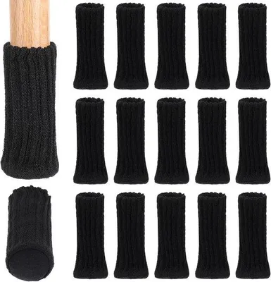 Produktbild von Famanu Stuhlsocken - Gebrauchsfreundliche Möbelbeinschoner - Schwarz