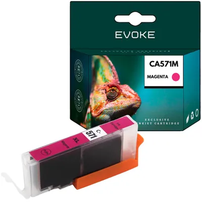 Produktbild von Evoke kompatible Tinte für Canon CLI-571XL CLI571XL 0333C001 CLI571MXL CLI571M Magenta 12 ml 760 Seiten PIXMA MG5750 5751 5752 5753 6850 6851 6852 6853 7750 7751 7752 7753; TS5050 5051 5053 5055 6050 6051 6052 8050 8051 8052 8053 9050 9055