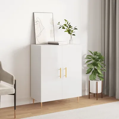 Produktbild von The Living Store Sideboard Hochglanz-Weiß 69,5x34x90 cm Holzwerkstoff