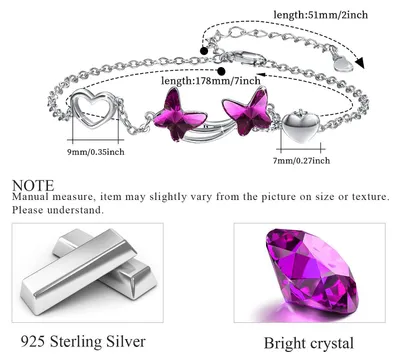 Imagen del producto de Pulsera de plata de ley 925 con cristal azul