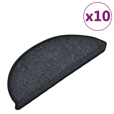 Obrázok produktu pre vidaXL Podložky na kroky 10 ks 65x24x4 cm Tmavo šedé polkruhové veľké