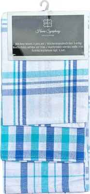 Image de Lot de 3 torchons en coton Ara, 45 x 65 cm, bleu : 3 x 45 x 65 cm