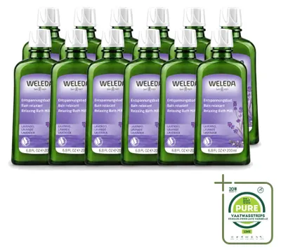 Obrázok produktu pre 12 kusov Weleda, relaxačné mlieko do kúpeľa s levanduľou - 200 ml - veľké balenie