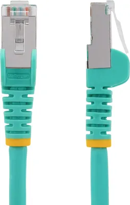 Imagen del producto de Cable Ethernet CAT6a de 1 metro de StarTech.com - Color aguamarina - Bajo humo, sin halógenos (LSZH) - 10GbE, 500MHz, 100W PoE++, conector RJ-45 sin enganches y con alivio de tensión, cable de conexión de red S/FTP - Cable de conexión - RJ-45 (M) a RJ-45 (M) - 1 metro - S/FTP - CAT 6a - IEEE 802.3bt - sin halógenos