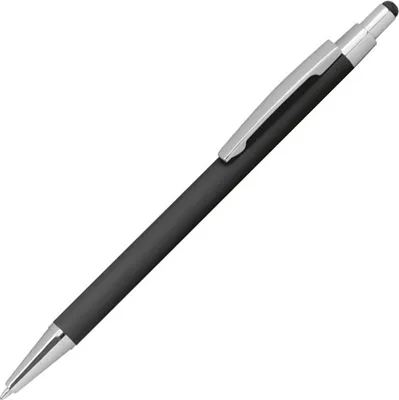 Produktbild von Touchpen Kugelschreiber aus Metall / gummiert / Farbe: schwarz