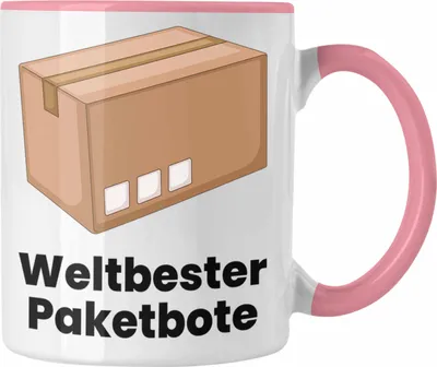 Produktbild von Trendation - Bester Paketbote Paketzusteller Tasse Geschenkidee Postbote Spruch (Rosa)