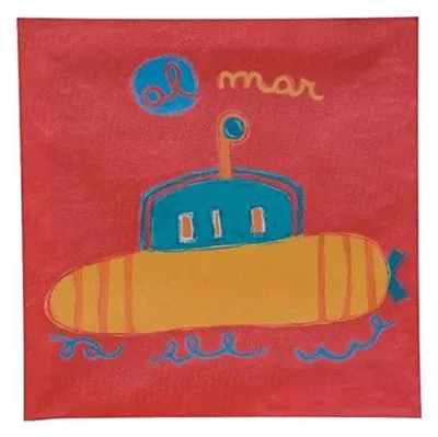 Image de TRÄ PRESENT Tableau chambre d'enfant sous-marin 28 x 28 cm