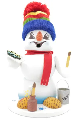 Produktbild von Kuhnert Erzgebirge - Schneemann Räuchermann,-figur,-männchen 19cm - Maler