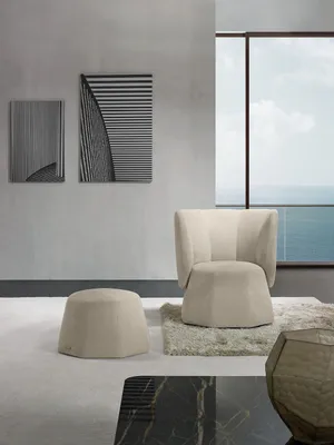 Produktbild von Hocker Design Holz Italienische Möbel Luxus Wohnzimmer Modern Fußhocker Grau Neu