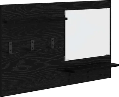 Image de Porte-manteau mural avec étagère Chêne noir 90 x 10 x 50 cm