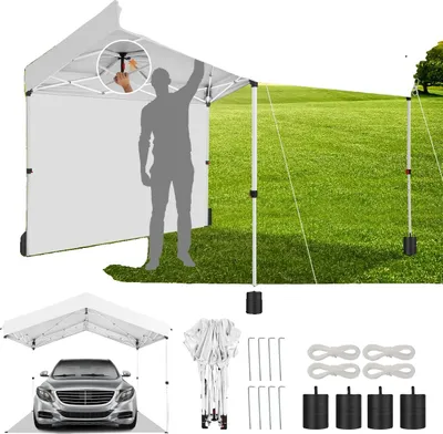 Image de Tente Canopy, protection UV, imperméable, montage facile, blanc