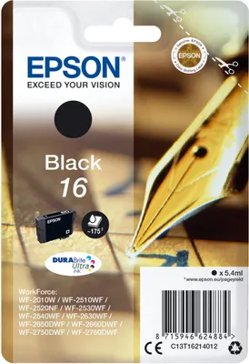 Image de Epson Stylo et mots croisés Singlepack Noir 16 DURABrite Ultra Ink