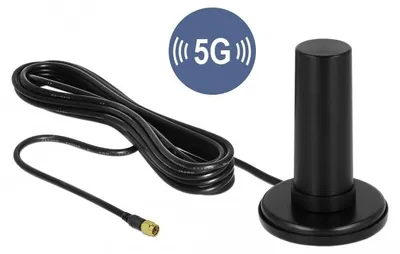 Obrázek produktu pro DeLOCK 12590, 3 dBi, 0.698-.96; 1.71-2.17; 2.5-2.7; 3.4-3.8 GHz, 50 ohm, Vícesměrová anténa, SMA, Lineární, vertikální