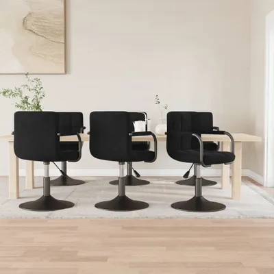 Produktbild von The Living Store Esszimmerstühle 6 Stk. Drehbar Schwarz Samt