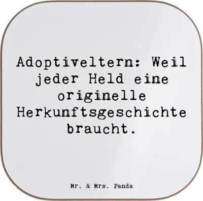 Produktbild von Mr. & Mrs. Panda untersetzer personalisiert Adoptiveltern Helden - Weiß - Geschenk, bedruckt, Personalisierter Bierdeckel, Geschenkideen, Personalisierte, Familie, Freude