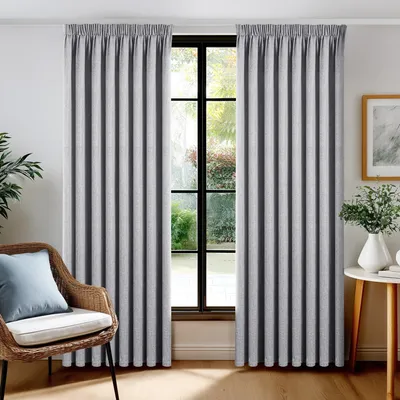 Zdjęcie produktu dla Zasłona zaciemniająca w 100%, z marszczącą taśmą, 140x229 cm, ciemnoszara