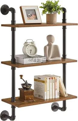 Produktbild von Wandregal 2 Ebenen, Industrie-Design, für Wohnzimmer